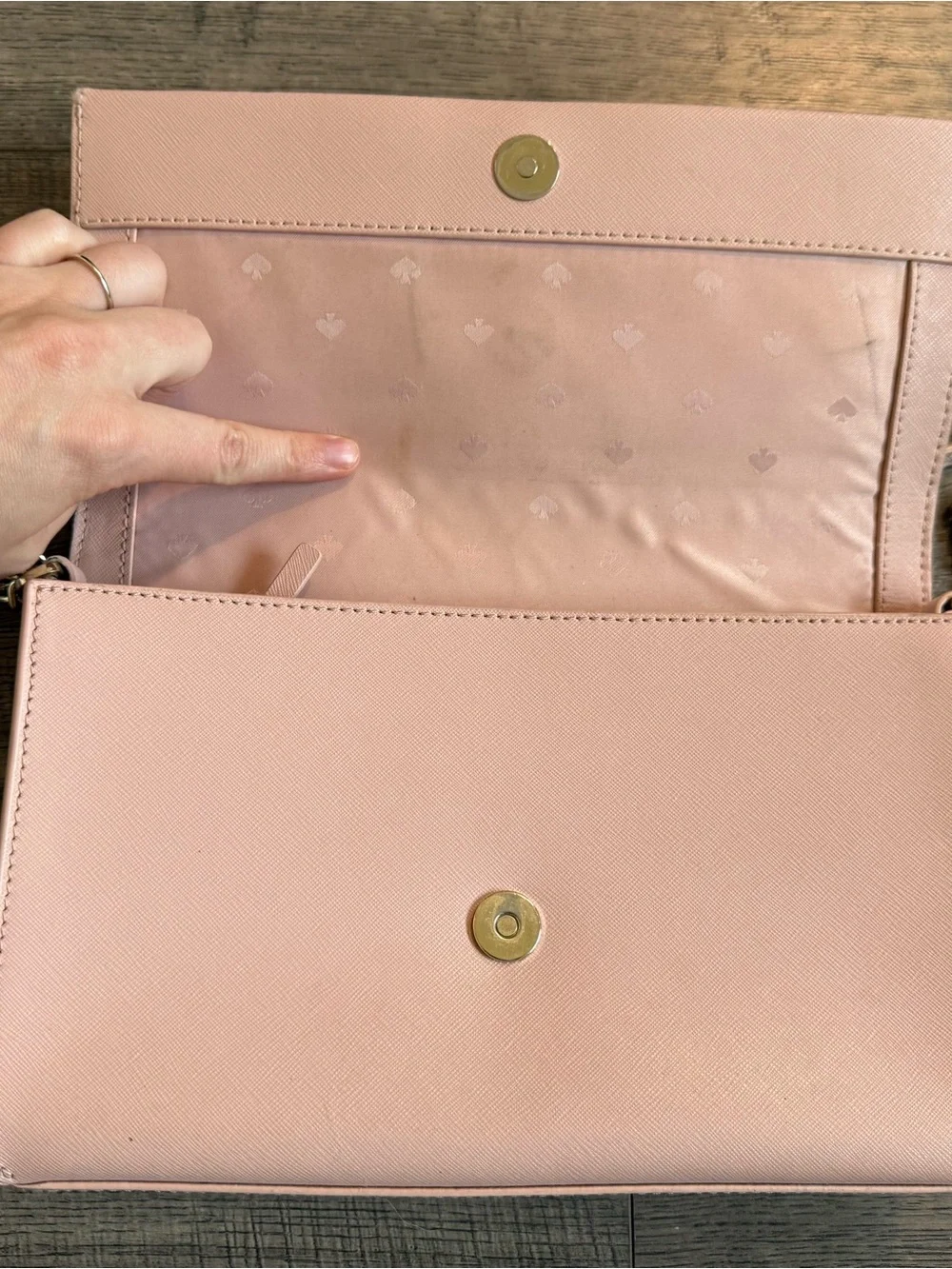 kate spade Blush Pink Crossbody with Plum Bow Accent